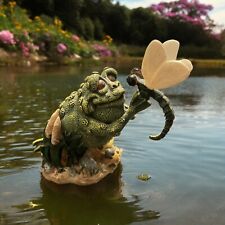 Frog Follies Character Collectibles Handcrafted Frog & Dragonfly Figure 5” picture