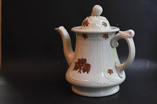Antique Edward Walley Ironstone & Copper Lustre Niagara Shape Teapot Coffee Pot picture