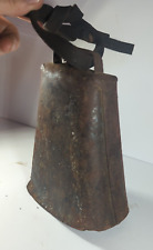 Vintage Antique Authentic Large Metal Cow Bell 7” Tall - Primitive Farm forged picture