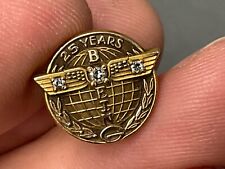 Boeing  25 year Gold Fiill Pin W/ 3 Diamonds Lapel  Jostens picture
