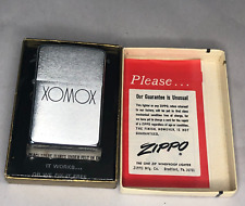 1969 Zippo Lighter XOMOX Valve Corporation Never Fired Has Spark & Original Box picture