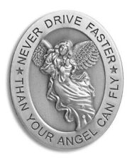 Never Drive Faster Than Your Angel Can Fly Metal Car Visor Clip 2-1/2