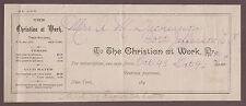 1894 The Christian At Work Subscription Port Jefferson Long Island New York picture