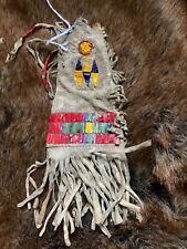 Vintage Old Sioux Quilled Hide Bag C. 1880’s picture