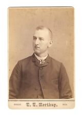 Old Vintage Antique L.L. Northup Cabinet Card Photo Young Man Bangor Michigan picture