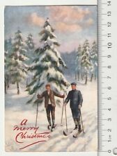 Antique 1909 Tucks Postcard Postmarked Providence RI Oilette Winter Sports Skii picture