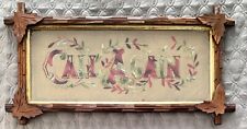 * RARE Victorian Paper Punch Sampler CALL AGAIN (Victorian hospitality) framed * picture