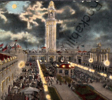 Postcard White City Amusement Park In 1914 Chicago, IL. The Tower at Night picture