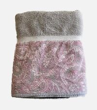 Vintage Fieldcrest Royal Velvet Bath Towel Pink and Gray Paisley Reversible  picture