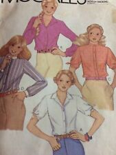1980 McCalls 6956 Vintage Sewing Pattern Teens Blouses Size 13 14 picture