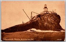 Astoria Oregon c1910 Postcard Tillamook Rock Lightouse picture
