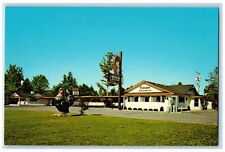 c1960s Vivian's Restaurant Rooster Statue Kalaska Michigan MI Unposted Postcard picture