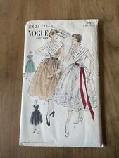 50s Vtg 1951 Vogue 3404 Dress Pattern sz 15 bust 33 picture