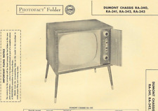 1956 DUMONT RA-340 341 TELEVISION Tv Photofact MANUAL 342 343 RA340 RA343 RA342 picture