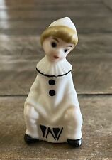 Vintage Pierrot Child Miniature Figurine Sitting On Drum Bone China Porcelain picture
