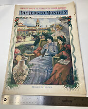 1901 The Ledger Monthly Colorful Front & Back Cover 11x16