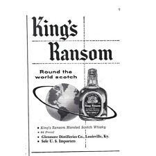 King's Ransom World Scotch Whisky 1950s Vintage Print Ad picture