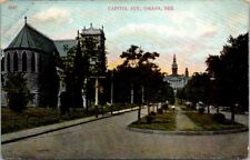 Omaha Nebraska 1908 State Capitol Trinity Episcopal High School German Postcard picture