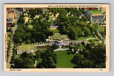Washington D.C. Aerial White House, Lawns & Trees, Vintage c1939 Postcard picture