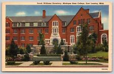 Postcard Sarah Williams Dormitory, Michigan State College East Lansing B166 picture