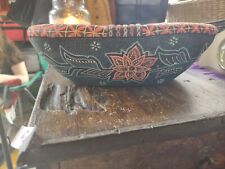 Aboriginal Australia Hand Made Dot Painted Wood Bowl Art picture