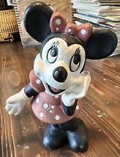 Vintage Cast Iron Minnie Mouse Piggy Bank Door Stop DISNEY Heavy Disneyana picture