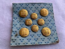 RARE The “21” Club New York City Restaurant Gold Tone Set of 8 Jacket Buttons picture