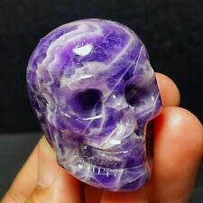 TOP 115G Natural Hand Carved Dream Amethyst Skull  Crystal Healing L2121 picture