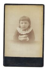 c1880s Cute Little Girl Brooch Lace Sayre Pennsylvania PA Cabinet Card picture