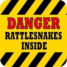 4in x 4in Danger Rattlesnakes Inside Magnet Car Truck Vehicle Magnetic Sign picture