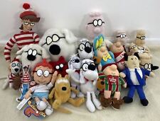 Lot 20 Classic Comic Cartoon Plush Dolls Dilbert Wheres Waldo Rocky & Bullwinkle picture