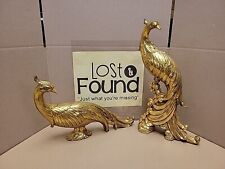 Vintage Syroco Hollywood Regency Gold Gilt Pheasant Peacock Bird Figurines *PICS picture