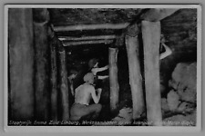 Postcard RPPC Coal Miners in Dutch State Mine Emma South Limburg 410 Meters C14 picture
