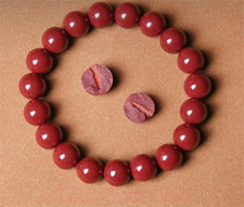 10mm Genuine Red Vermilion Bracelet Malas Meditation Red Vermilion Prayer Beads picture