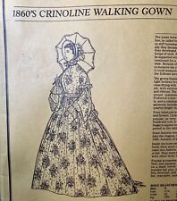 UNCUT Unique Patterns of Historical Fashion 1860s Crinoline Gown Sizes 8-14 861 picture