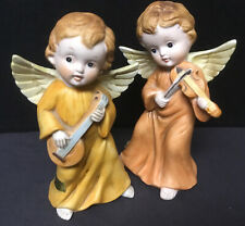 2 Vintage Homco Figurines CHRISTMAS ANGELS #5400 Musical Instruments 6