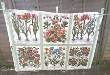 Vintage 6 X Botanical Flower Panels Cotton Chintz Screen Printed picture
