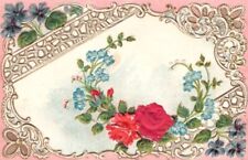 Vtg Postcard Red Roses Embossed Posted 1911 picture