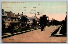Grand Street White Plains New York—Antique Postcard c. 1910 (Rare) picture