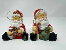 2 Vtg Limited Edition Santa Christmas Ornaments 1999 picture