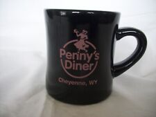 Penny's Diner Heavy Restaurant Ware Mug Cheyenne, WY Vintage Style Black picture