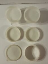 Vtg Tupperware 882 Hamburger Burger Patty Lot 4 Keepers W/ Ring & Lid picture