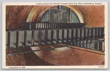 World's Largest Hand Dug Well Greensburg KS Kansas Vintage Linen Postcard picture