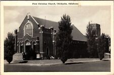 Chickasha OK-Oklahoma, First Christian Church, Vintage Postcard picture