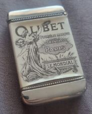 Rare Art Nouveau Biscuit OLIMET Le MONDE Advertising Pyrogen Match Box picture