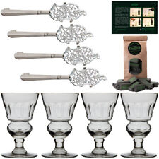 Premium Absinthe Spoons Glasses Set | 4x Absinthe Glass 4x Absinthe Spoon Sugar picture