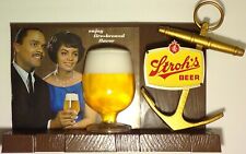 Antique Stroh's Beer Sign ~ Fire-Brewed Flavor ~ African American Couple RARE picture