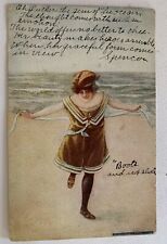Antique Postcard Bathing Beauty With Poem 1906 picture