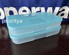 Tupperware Freezer Mates Medium #1 Container 550ml Set of 2 Sheer Blue New picture