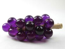 Vintage Lucite Acrylic Grape Cluster Purple on Wood picture